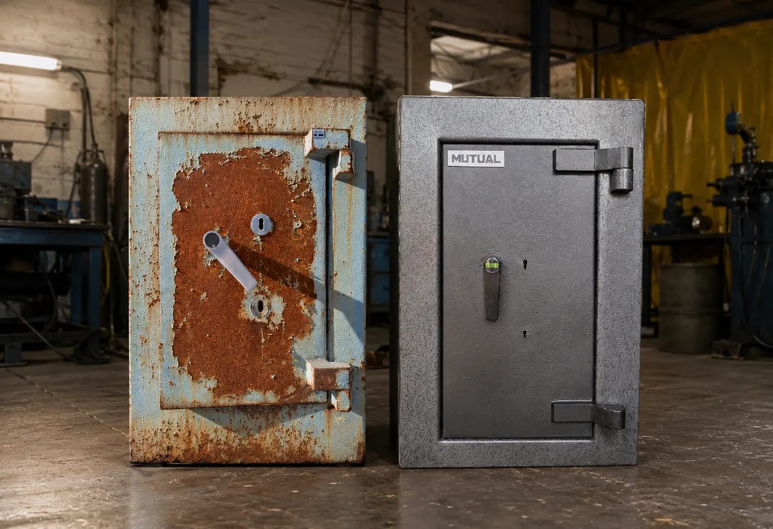 Before-and-after refurbished Mutual safe